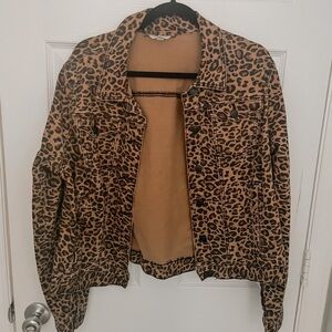 Leopard Print Denim Jacket